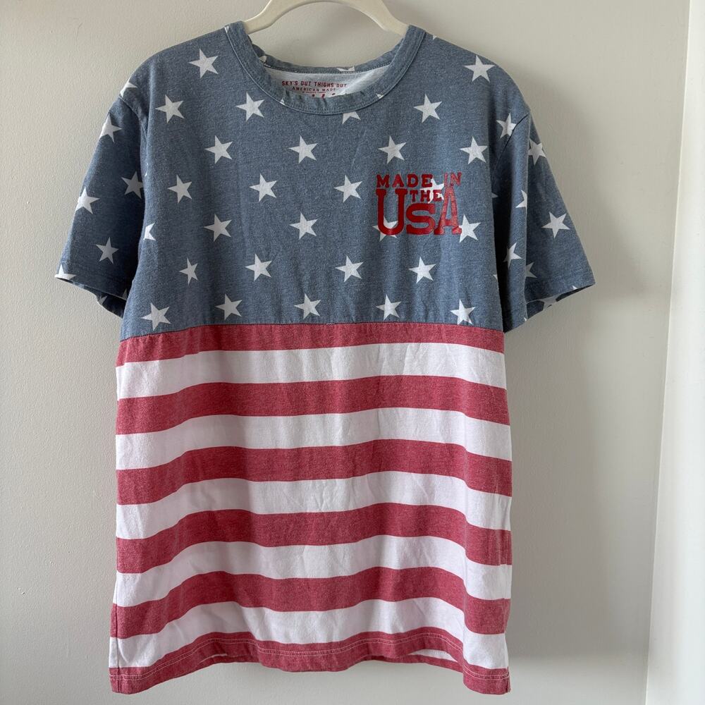 Chubbies Stars Stripes Tee Mens Sz S Retro American Flag AOP Patriotic Made USA - Picture 2 of 6